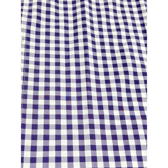 Mizzen+Main Shirt Mens Medium Trim Fit Navy/White Checkered Long Sleeve - Picture 1 of 7